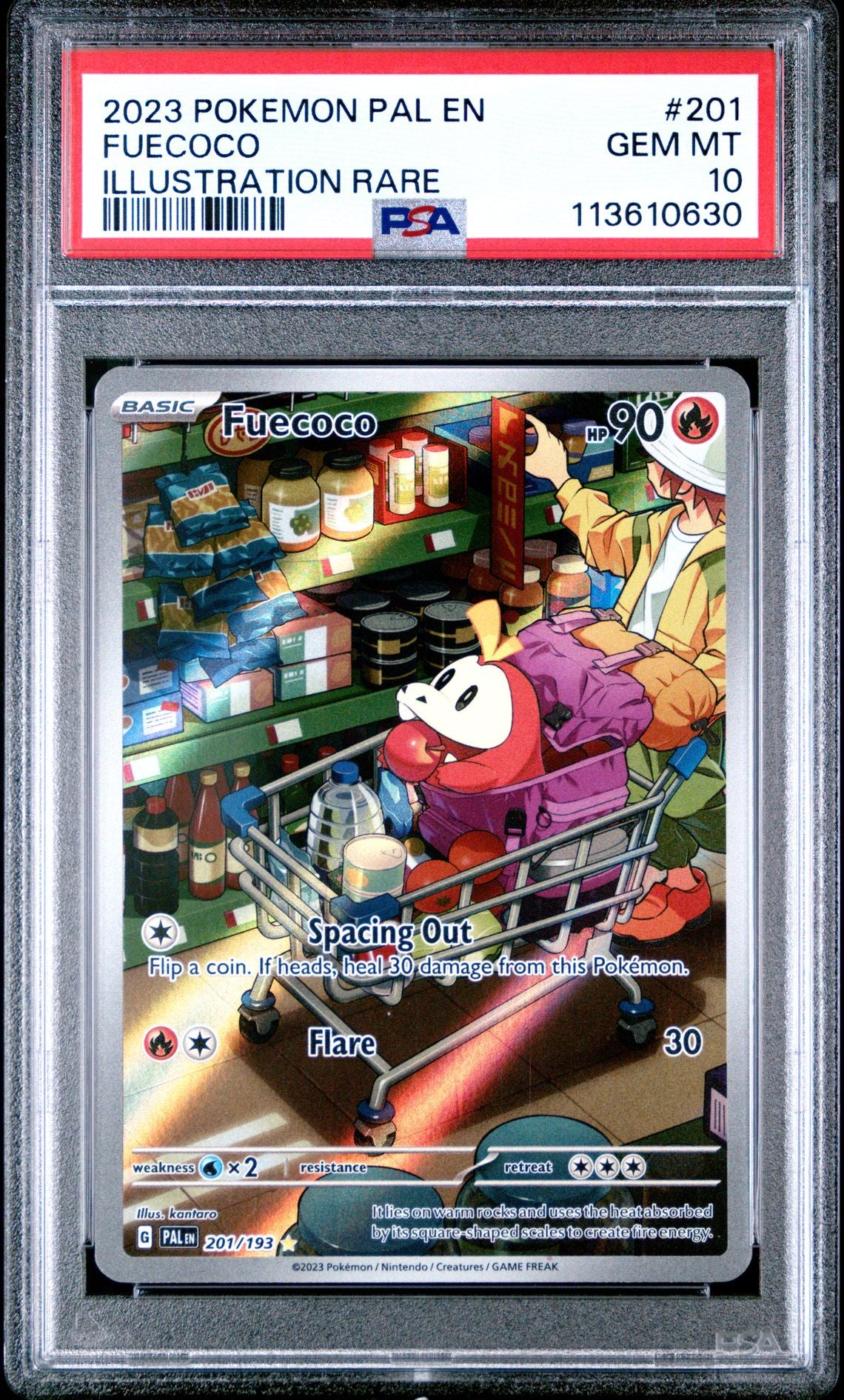 2023 POKEMON PAL EN-PALDEA EVOLVED 201 FUECOCO ILLUSTRATION RARE PSA 10