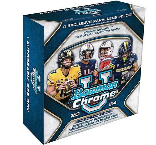 2024 Bowman University Chrome Football Mega Box - SEALED