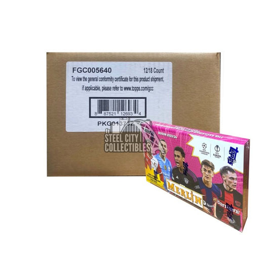 2023-24 Topps Merlin Chrome Soccer Hobby 12-Box Case - SEALED