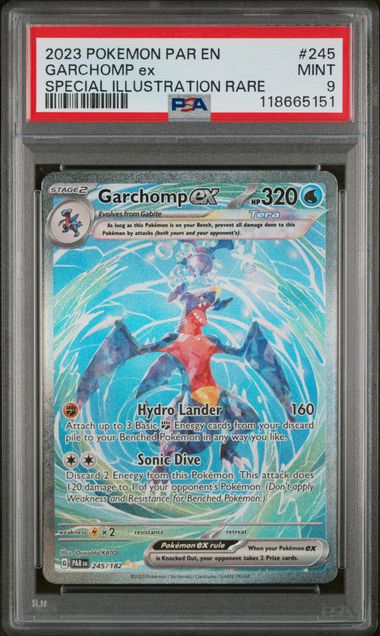 2023 POKEMON PAR EN-PARADOX RIFT #245 GARCHOMP ex SPECIAL ILLUSTRATION RARE PSA 9