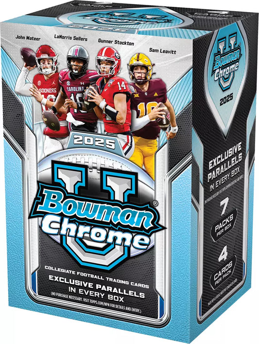 2025 Bowman University Chrome Football 7-Pack Blaster Box