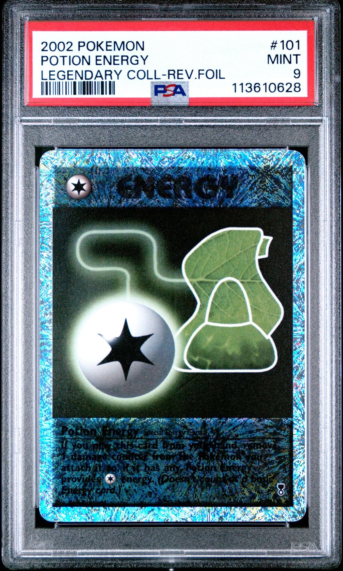 2002 POKEMON LEGENDARY COLLECTION 101 POTION ENERGY-REVERSE FOIL PSA 9
