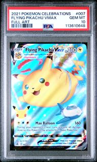2021 POKEMON CELEBRATIONS 007 FULL ART/FLYING PIKACHU VMAX PSA 10