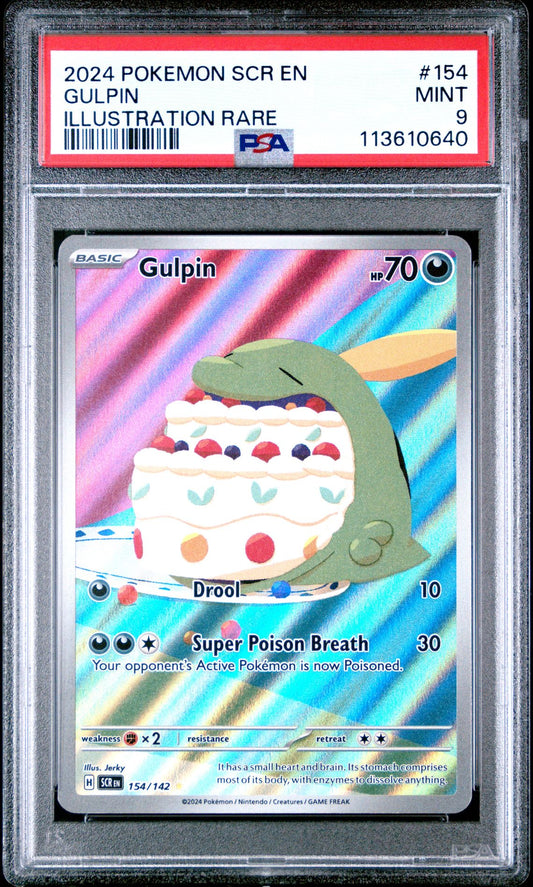 2024 POKEMON SCR EN-STELLAR CROWN 154 GULPIN ILLUSTRATION RARE PSA 9