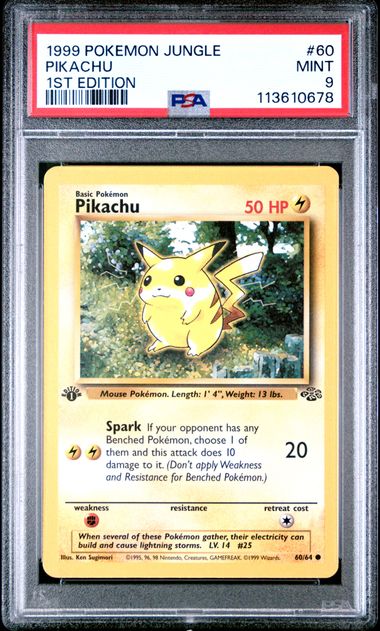 1999 POKEMON JUNGLE #60 PIKACHU 1ST EDITION PSA 9