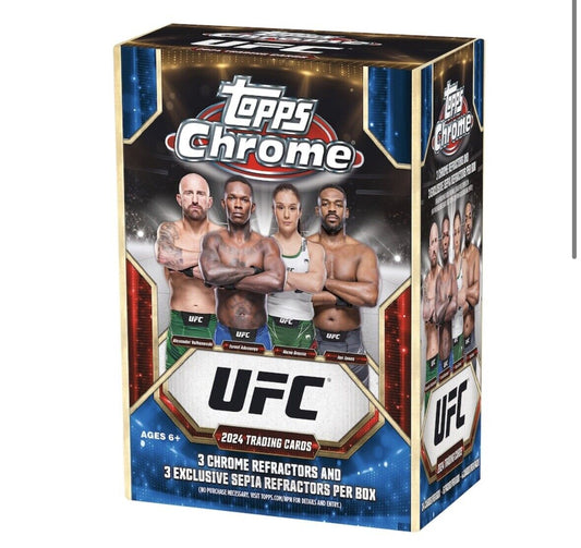 2024 Topps Chrome UFC Sealed Blaster Box - Includes 3 Sepia & Refractors