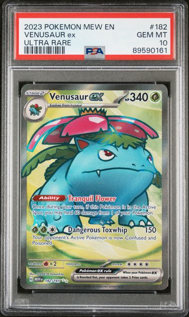 2023 POKEMON MEW EN-151 #182 VENUSAUR ex ULTRA RARE PSA 10