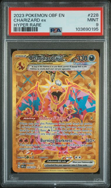 2023 POKEMON OBF EN-OBSIDIAN FLAMES #228 CHARIZARD ex HYPER RARE PSA 9