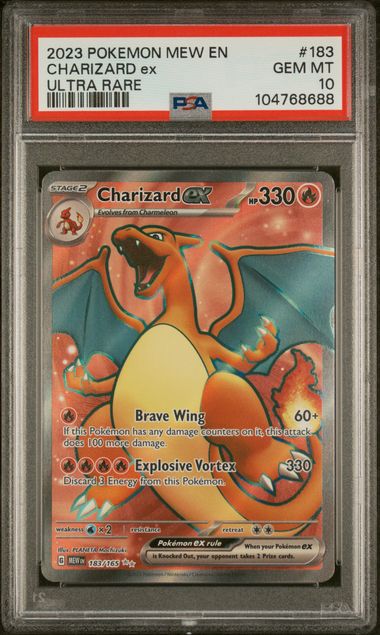 2023 POKEMON MEW EN-151 #183 CHARIZARD ex ULTRA RARE PSA 10