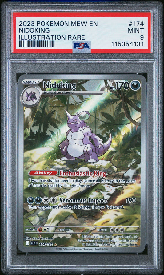 2023 POKEMON MEW EN-151 174 NIDOKING ILLUSTRATION RARE PSA 9